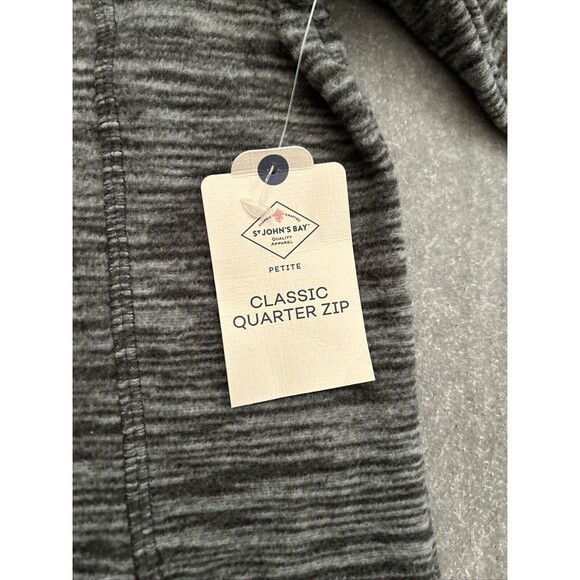 St. John's Bay Classic Quarter Zip, Women's Size Petite M, Gray NWT NEW MSRP $32 - Picture 2 of 9